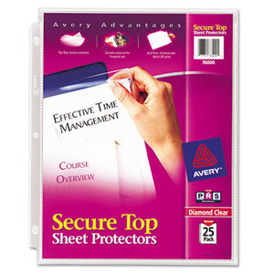 Avery 76000 Secure Top Sheet Protectors, Super Heavy Gauge, Letter, Diamond Clear, 25/Pack by AVERY-DENNISON