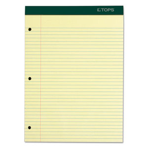 Tops Products 63383 Double Docket Writing Pad, 8 1/2 x 11 3/4, Canary, 100 Sheets by TOPS BUSINESS FORMS