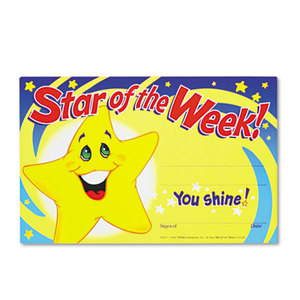 Recognition Awards, Star of the Week!, 8-1/2w x 5-1/2h, 30/Pack by TREND ENTERPRISES, INC.