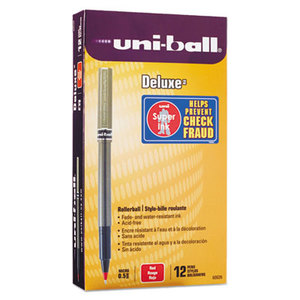 Sanford, L.P. 60026 Deluxe Roller Ball Stick Waterproof Pen, Red Ink, Micro, Dozen by SANFORD