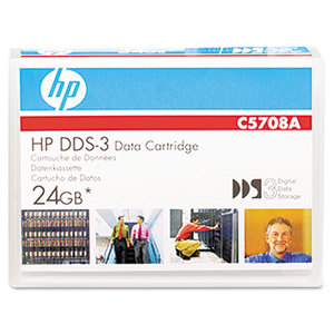 Hewlett-Packard C5708A 1/8" DDS-3 Cartridge, 125m, 12GB Native/24GB Compressed Capacity by HEWLETT PACKARD COMPANY
