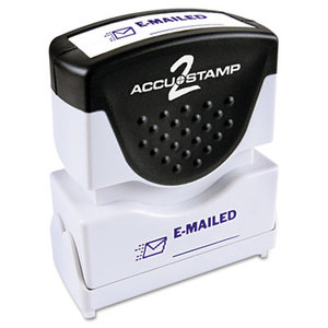 Consolidated Stamp Manufacturing Company 035577 Accustamp2 Shutter Stamp with Microban, Blue, EMAILED, 1 5/8 x 1/2 by CONSOLIDATED STAMP