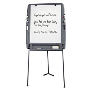 Portable Flipchart Easel With Dry Erase Surface, Resin, 35 x 30 x 73, Charcoal by ICEBERG ENTERPRISES