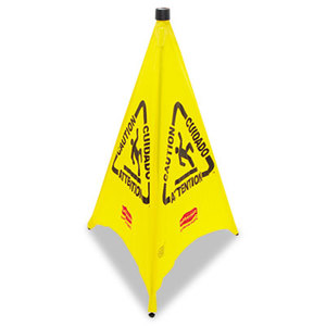 RUBBERMAID COMMERCIAL PROD. 9S01 YELLOW Three-Sided Caution, Wet Floor Safety Cone, 21w x 21d x 30h, Yellow by RUBBERMAID COMMERCIAL PROD.