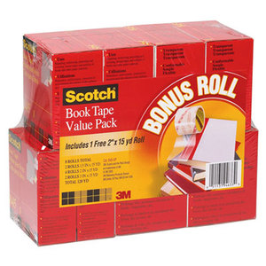 3M 845-VP Book Repair Tape Multi-Pack, 1 1/2" x 15yds, 3" Core, 8/Pack by 3M/COMMERCIAL TAPE DIV.