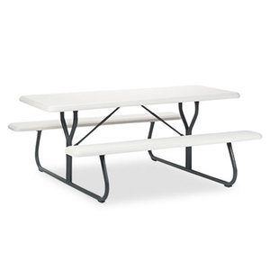 ICEBERG ENTERPRISES, LLC 65923 IndestrucTables Too 1200 Series Resin Picnic Table, 72w x 30d, Platinum/Gray by ICEBERG ENTERPRISES