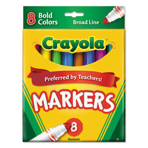 BINNEY & SMITH / CRAYOLA 587732 Non-Washable Markers, Broad Point, Bold Colors, 8/Set by BINNEY & SMITH / CRAYOLA