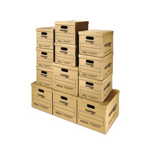 Fellowes, Inc 7716401 SmoothMove Classic Moving/Storage Boxes, Assorted Dimensions, Kraft, 12/Carton by FELLOWES MFG. CO.