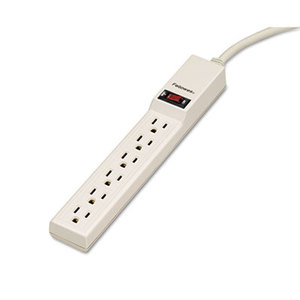 Six-Outlet Power Strip, 120V, 4ft Cord, 10 7/8 x 1 7/8 x 1 3/8, Platinum by FELLOWES MFG. CO.