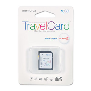 MEMOREX 32-0200-2957-8 SDHC TravelCard, Class 10, 16GB by MEMOREX