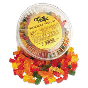 Office Snax 70015 Gummy Bears, Assorted Flavors, 2 lb Tub by OFFICE SNAX, INC.