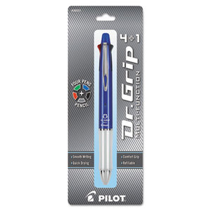 Pilot Corporation 072838362216 Dr. Grip 4 + 1 Multi-Function Pen/Pencil, 4 Assorted Inks, Blue Barrel by PILOT CORP. OF AMERICA