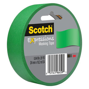 3M 3437PGR Expressions Masking Tape, .94" x 20 yds, Primary Green by 3M/COMMERCIAL TAPE DIV.