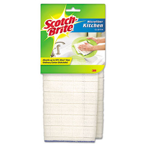 Kitchen Cleaning Cloth, Microfiber, White, 2/Pack, 12 Packs/Carton by 3M/COMMERCIAL TAPE DIV.