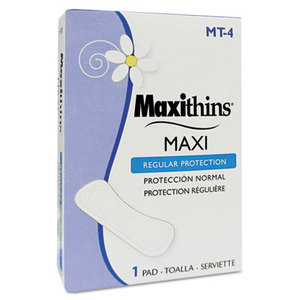 Maxithins Thin, Full Protection Pads, 250 Individually Boxed Napkins/Carton by HOSPECO