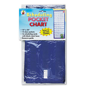 Scheduling Pocket Chart with 16 Cards, Guide, Hanging Grommets, 12 x 33 by CARSON-DELLOSA PUBLISHING