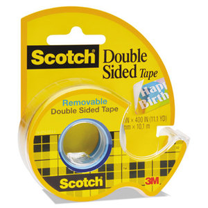 667 Double-Sided Removable Tape and Dispenser, 3/4" x 400" by 3M/COMMERCIAL TAPE DIV.