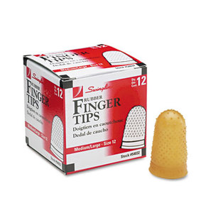 Rubber Finger Tips, Size 12, Medium/Large, Amber, 1/Dozen by ACCO BRANDS, INC.