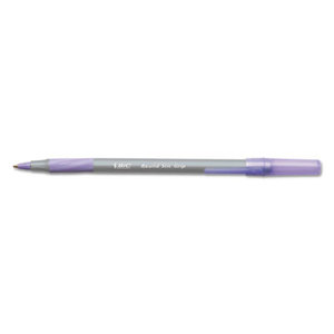 Round Stic Grip Xtra Comfort Ballpoint Pen, Purple Ink, 1.2mm, Medium, Dozen by BIC CORP.