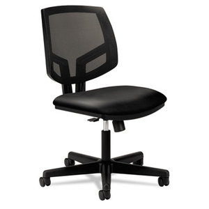 Volt Series Mesh Back Task Chair with Synchro-Tilt, Black Leather by HON COMPANY