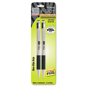 ZEBRA PEN CORPORATION 27112 F-301 Retractable Ballpoint Pen, Black Ink, Fine, 2 per Pack by ZEBRA PEN CORP.