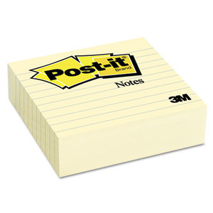 Original Lined Notes, 4 x 4, 300/Pad by 3M/COMMERCIAL TAPE DIV.