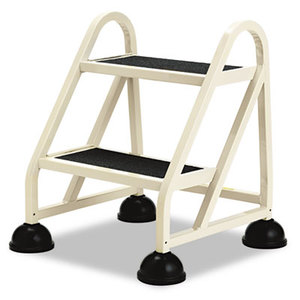 Stop-Step 2-Step Aluminum Ladder, 21 1/2w x 20 1/4d x 23h, Beige by CRAMER