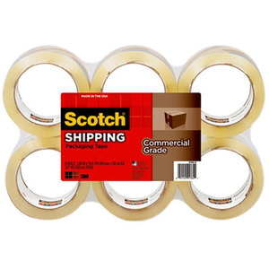 3M 3750-6 3750 Commercial Grade Packaging Tape, 1.88" x 54.6yds, Clear, 6/Pack by 3M/COMMERCIAL TAPE DIV.