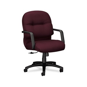 2090 Pillow-Soft Series Managerial Mid-Back Swivel/Tilt Chair, Wine Fabric/Black by HON COMPANY