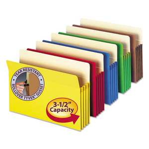SMEAD MANUFACTURING COMPANY 73892 3 1/2" Exp Colored File Pocket, Straight Tab, Letter, Asst, 5/Pack by SMEAD MANUFACTURING CO.