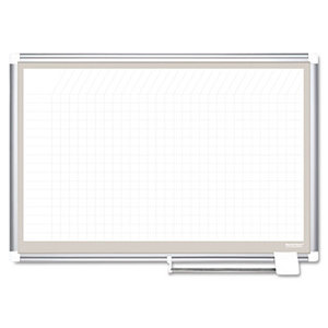 All Purpose Porcelain Dry Erase Planning Board, 1x2 Grid, 36x24, Aluminum Frame by BI-SILQUE VISUAL COMMUNICATION PRODUCTS INC
