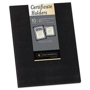 Southworth Company, Agawam, MA PF18 Certificate Holder, Black, Linen, 105 lbs., 12 x 9-1/2, 10/Pack by SOUTHWORTH CO.