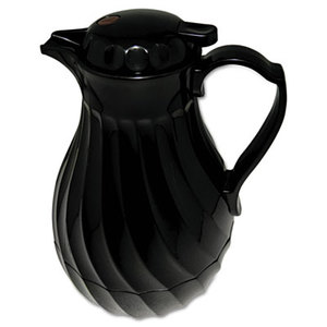 Poly Lined Carafe, Swirl Design, 40oz Capacity, Black by HORMEL CORP