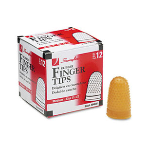 Rubber Finger Tips, Size 11 1/2, Medium, Amber, 1/Dozen by ACCO BRANDS, INC.