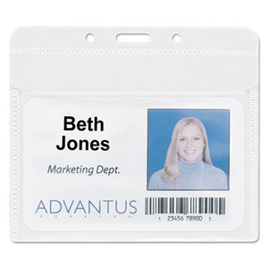 Advantus Corporation AVT-75603 PVC-Free Badge Holders, Horizontal, 4" x 3", Clear, 50/Pack by ADVANTUS CORPORATION