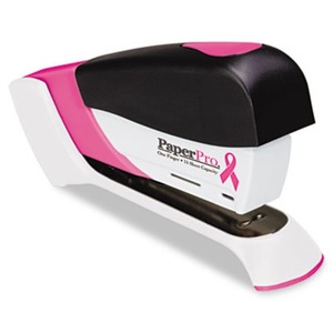 Pink Ribbon Compact Stapler, 15-Sheet Capacity, Pink/White by ACCENTRA, INC.