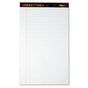 Docket Ruled Perforated Pads, 8 1/2 x 14, White, 50 Sheets, Dozen by TOPS BUSINESS FORMS