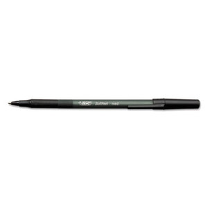 BIC SGSM11 BLK Soft Feel Stick Ballpoint Pen, Black Ink, 1mm, Medium, Dozen by BIC CORP.