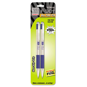 ZEBRA PEN CORPORATION 27122 F-301 Retractable Ballpoint Pen, Blue In, Fine, 2 per Pack by ZEBRA PEN CORP.