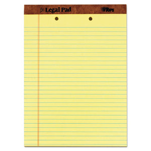 Tops Products 7531 The Legal Pad Ruled Perf Pad, Legal/Wide, 8 1/2 x 11 3/4, Canary, 50 Sheets by TOPS BUSINESS FORMS