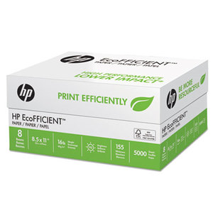 Hewlett-Packard 216000 EcoFFICIENT Paper, 92 Brightness, 16lb, 8 1/2 x 11, White, 5000 Sheets/Carton by HEWLETT PACKARD COMPANY