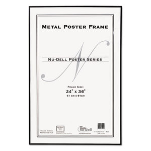 Metal Poster Frame, Plastic Face, 24 x 36, Black by NU-DELL MANUFACTURING