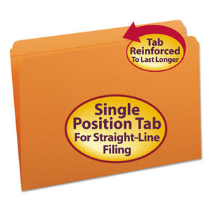 SMEAD MANUFACTURING COMPANY 17510 File Folders, Straight Cut, Reinforced Top Tab, Legal, Orange, 100/Box by SMEAD MANUFACTURING CO.