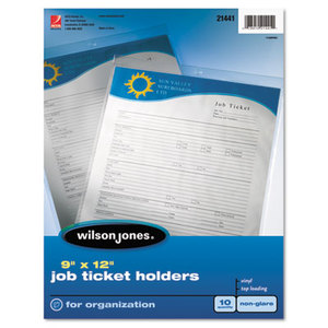 ACCO Brands Corporation 21441 Job Ticket Holder, Non-Glare Finish, Clear Front/Frosted Back, 10/Pack by ACCO BRANDS, INC.