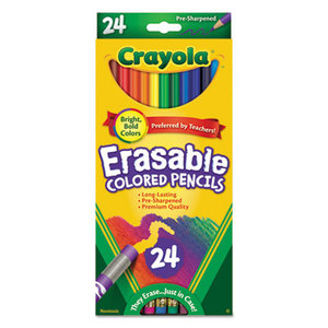 BINNEY & SMITH / CRAYOLA 682424 Erasable Colored Woodcase Pencils, 3.3 mm, 24 Assorted Colors/Box by BINNEY & SMITH / CRAYOLA