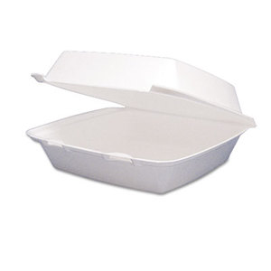 Foam Container, Hinged Lid, 1-Comp, 8 3/8 x 7 7/8 x 3 1/4, 200/Carton by DART