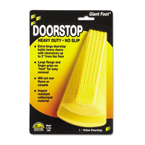 MASTER CASTER COMPANY 00966 Giant Foot Doorstop, No-Slip Rubber Wedge, 3-1/2w x 6-3/4d x 2h, Safety Yellow by MASTER CASTER COMPANY