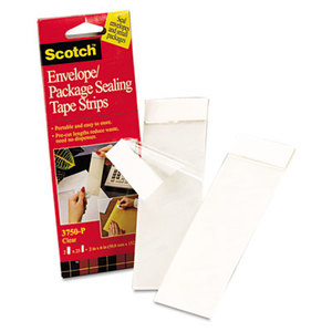 3M 3750P2CR Envelope/Package Sealing Tape Strips, 2" x 6", Clear, 50/Pack by 3M/COMMERCIAL TAPE DIV.