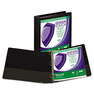 SAMSILL CORPORATION 18250 Clean Touch Locking Round Ring View Binder, 1-1/2" Cap, Black by SAMSILL CORPORATION