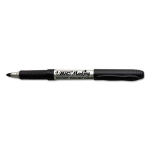 BIC GPM241-BK Marking Fine Tip Permanent Marker, Black, 24/Pack by BIC CORP.